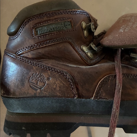 Timberland Boots Women 10M Brown Leather  Lace Up Boots s5310 Rugged Casual 6” - Picture 5 of 12